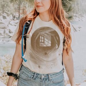 Spider web vintage sketch art Graphic Tee Solid Design
